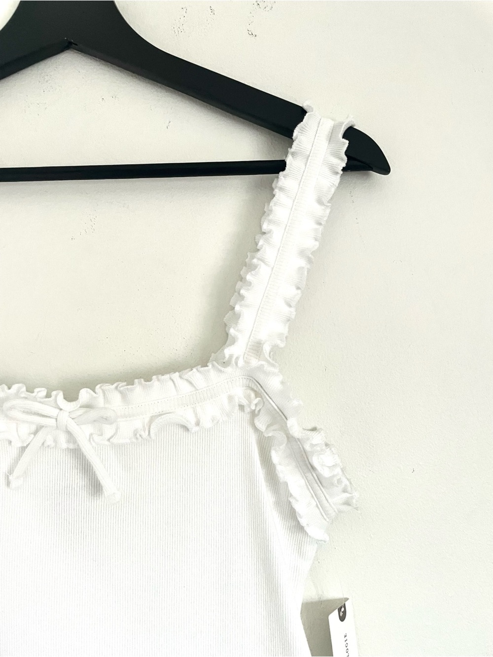 Anthropologie Maeve Dorrie Ruffled Cami in White M NWT Minimalist Capsule - Picture 6 of 11